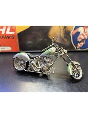 Toy Zone OCC Orange County Choppers Silver Green Diecast Bike 14”